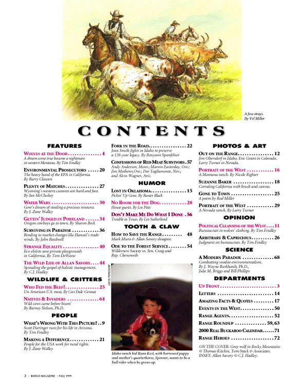 Fall '99 table of contents